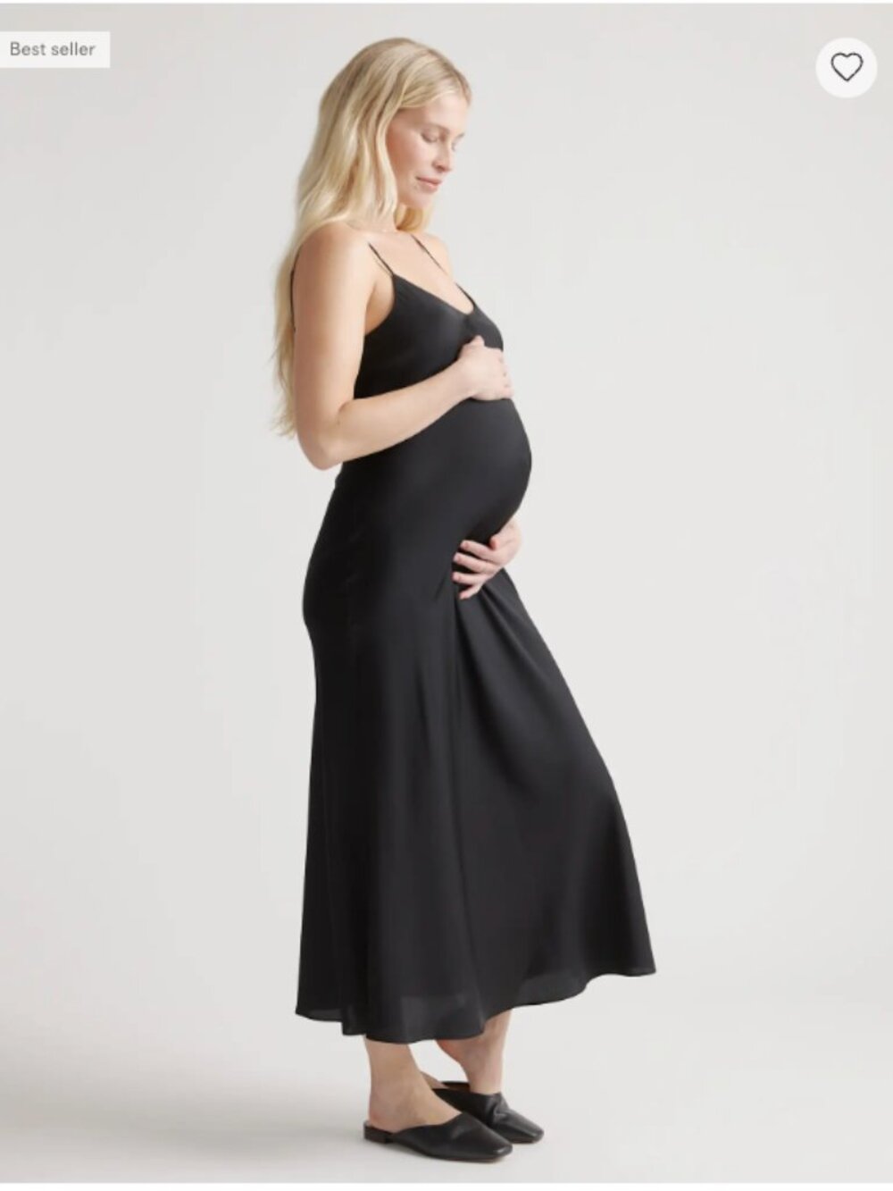 Quince Washable Stretch Silk Maternity Slip Dress